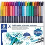 Staedtler Watercolour Brush Pens Μαρκαδόροι Ζωγραφικής 6mm με Διπλή Μύτη Σετ 36 χρώματα STAE3001TB36