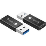 Techly Μετατροπέας USB-C male σε USB-C female Γκρι 1τμχ IADAP USB3-AFT