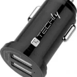 Techly Φορτιστής Αυτοκινήτου 12W 2.4A με Θύρες: 2xUSB Μαύρος