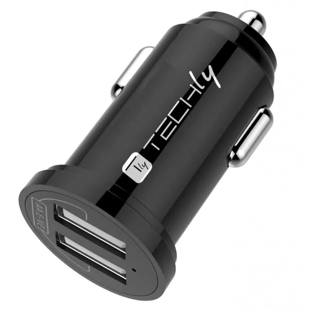 Techly Φορτιστής Αυτοκινήτου Mini 24W με Θύρες: 2xUSB Μαύρος Techly Φορτιστής Αυτοκινήτου Mini 24W με Θύρες: 2xUSB Μαύρος - Image 1