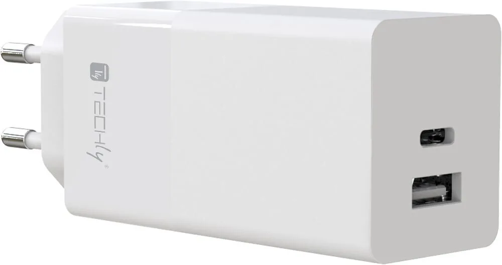 Techly Φορτιστής Χωρίς Καλώδιο με Θύρα USB-A και Θύρα USB-C 100W Power Delivery Λευκός (IPW-PD100W-WH) Techly Φορτιστής Χωρίς Καλώδιο με Θύρα USB-A και Θύρα USB-C 100W Power Delivery Λευκός (IPW-PD100W-WH) - Image 1