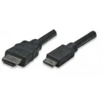 Techly HDMI 1.4 High Speed 1080p 120Hz Cable HDMI male - mini HDMI male 1.8m Μαύρο ICOC HDMI-B-015
