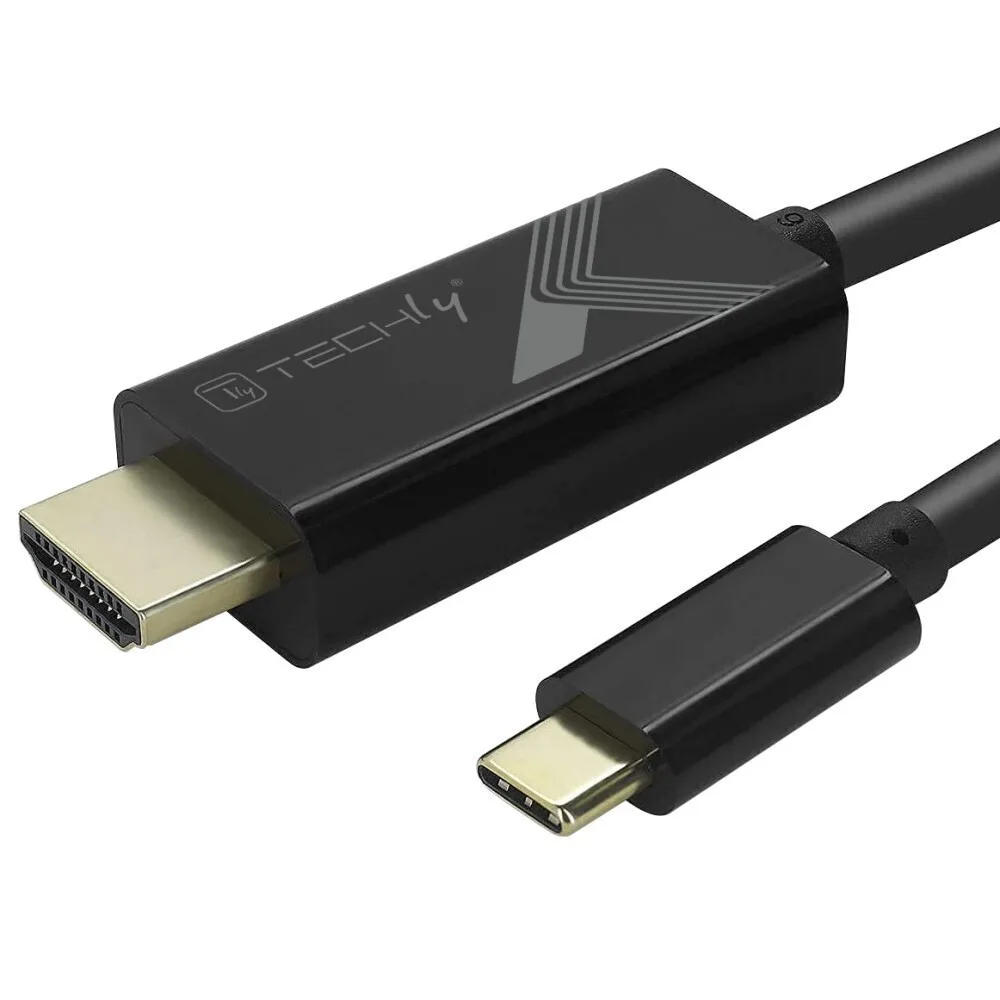 Techly HDMI 2.0 Premium High Speed 4K 60Hz HDR Cable HDMI male - HDMI male 2m Μαύρο IADAP USBC-HDMI2TY Techly HDMI 2.0 Premium High Speed 4K 60Hz HDR Cable HDMI male - HDMI male 2m Μαύρο IADAP USBC-HDMI2TY - Image 1