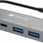 Techly Hub 4 Θυρών USB 3.2 με σύνδεση USB-C Γκρι IUSB32C-HUB4AC2