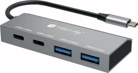 Techly Hub 4 Θυρών USB 3.2 με σύνδεση USB-C Γκρι IUSB32C-HUB4AC2 Techly Hub 4 Θυρών USB 3.2 με σύνδεση USB-C Γκρι IUSB32C-HUB4AC2 - Image 1