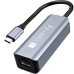 Techly Idata-usb-etgiga-ca Αντάπτορας Δικτύου USB-C με Ενσύρματη Σύνδεση Gigabit Ethernet