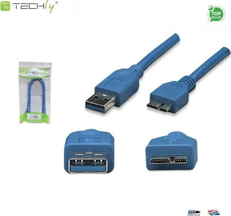 Techly Regular USB 3.0 to micro USB Cable Μπλε 2m (ICOC-MUSB3-A-020) Techly Regular USB 3.0 to micro USB Cable Μπλε 2m (ICOC-MUSB3-A-020) - Image 1