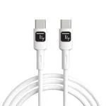 Techly USB 2.0 Cable USB-C male - USB-C 60W PD Λευκό 1m ICOC-MUSB20-C60W1