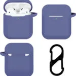 TerraTec AirBox Θήκη Σιλικόνης με Γάντζο σε Navy Μπλε χρώμα για Apple AirPods