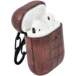 TerraTec AirBox Stone Pattern Θήκη Πλαστική με Γάντζο Dark Brown για Apple AirPods