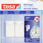 Tesa 77762-00000-00 Κρεμαστράκια με Αυτοκόλλητο Μεταλλικά Λευκά 2τμχ