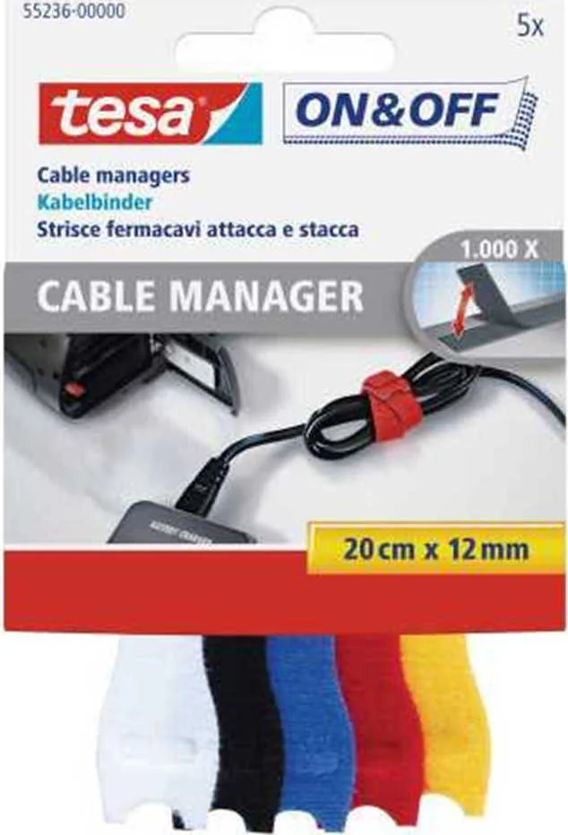 Tesa Δεματικά Καλωδίων Πλαστικά 200mmx12mm σε Πολύχρωμο χρώμα (5τμχ) (55236-00000-01) Tesa Δεματικά Καλωδίων Πλαστικά 200mmx12mm σε Πολύχρωμο χρώμα (5τμχ) (55236-00000-01) - Image 1
