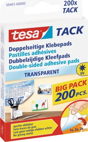 Tesa Κόλλα Αυτοκόλλητο Double Sized Adhesive Pads 200τμχ 200τμχ 59401-00000-01 Tesa Κόλλα Αυτοκόλλητο Double Sized Adhesive Pads 200τμχ 200τμχ 59401-00000-01 - Image 1