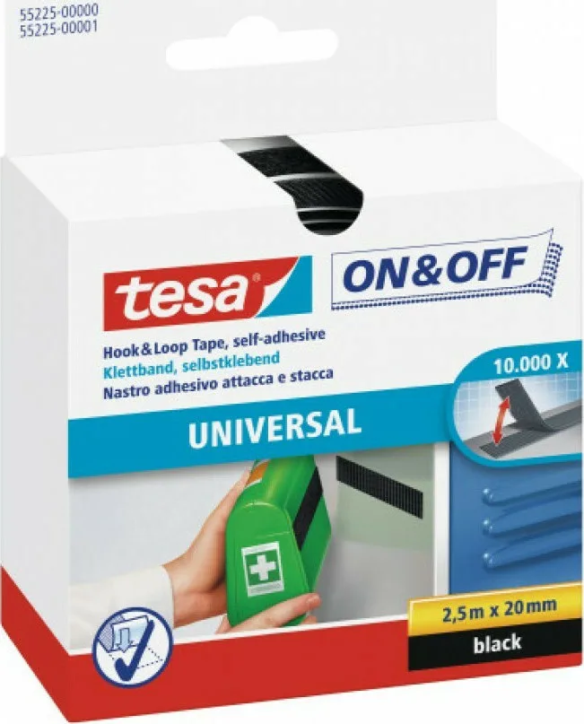 Tesa On & Off Black Αυτοκόλλητη Ταινία Χριτς Χρατς Μαύρη 2.5mx20mm 55225-09000-02 Tesa On & Off Black Αυτοκόλλητη Ταινία Χριτς Χρατς Μαύρη 2.5mx20mm 55225-09000-02 - Image 1