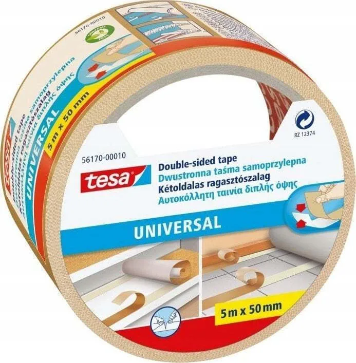 Tesa Tesa Double-sided Adhesive Tape Universal 5m 50mm Tesa Tesa Double-sided Adhesive Tape Universal 5m 50mm - Image 1