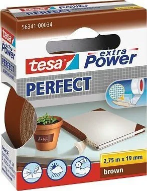 Tesa Tesa Extra Power Perfect Gewebeband 2.75m 19mm Braun Tesa Tesa Extra Power Perfect Gewebeband 2.75m 19mm Braun - Image 1