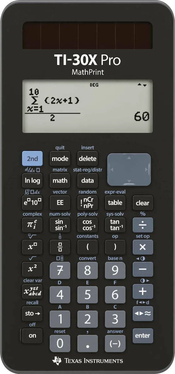 Texas Instruments Ti 30X Pro MathPrint Αριθμομηχανή Επιστημονική σε Μαύρο Χρώμα Texas Instruments Ti 30X Pro MathPrint Αριθμομηχανή Επιστημονική σε Μαύρο Χρώμα - Image 1