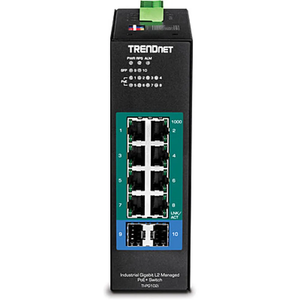 Trendnet TI-PG102I Unmanaged L2 PoE+ Switch με 8 Θύρες Gigabit (1Gbps) Ethernet και 2 SFP Θύρες Trendnet TI-PG102I Unmanaged L2 PoE+ Switch με 8 Θύρες Gigabit (1Gbps) Ethernet και 2 SFP Θύρες - Image 1