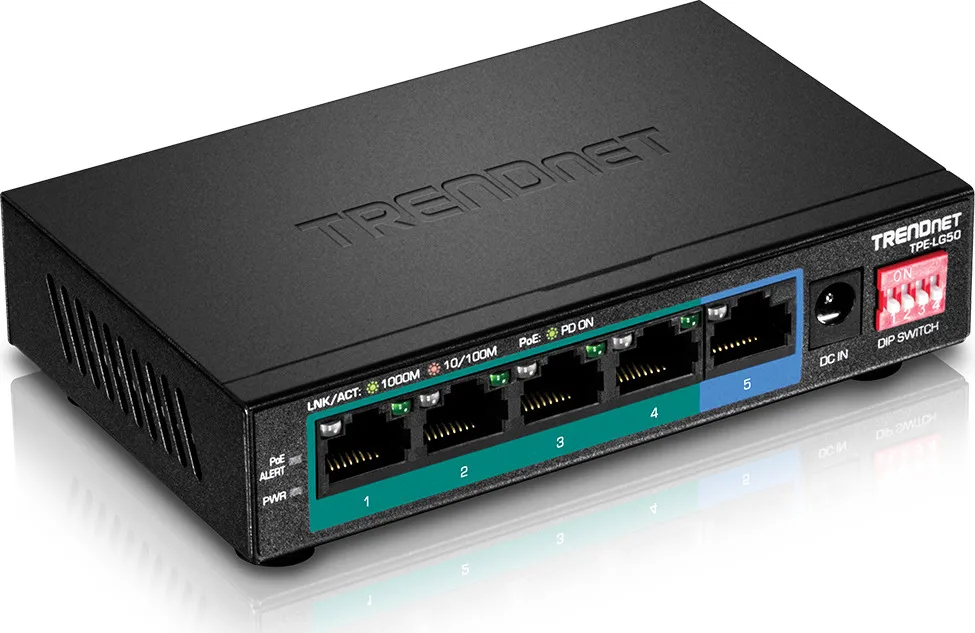 Trendnet TPE-LG50 Unmanaged L2 PoE+ Switch με 4 Θύρες Gigabit (1Gbps) Ethernet Trendnet TPE-LG50 Unmanaged L2 PoE+ Switch με 4 Θύρες Gigabit (1Gbps) Ethernet - Image 1