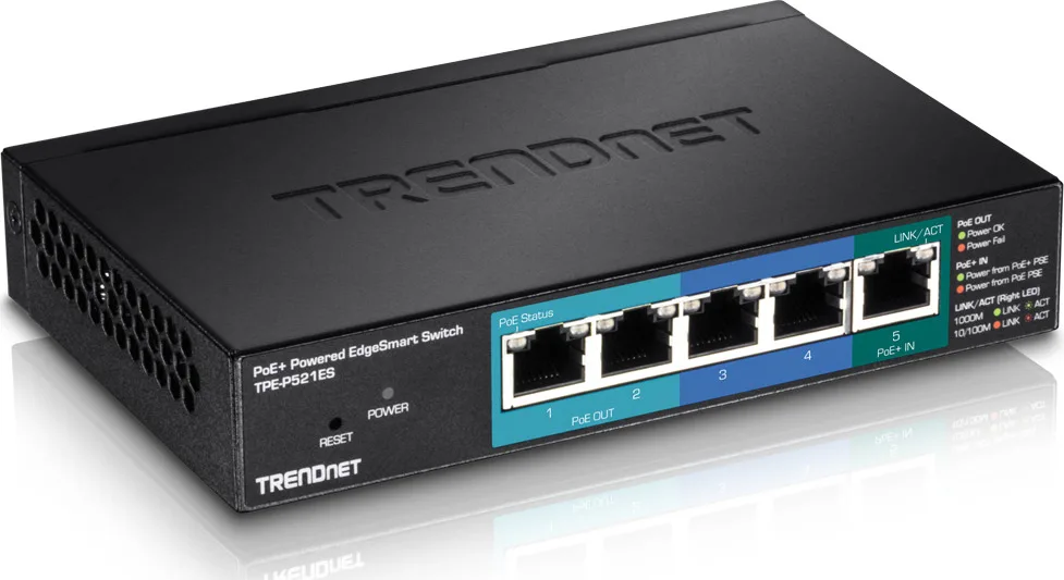 Trendnet TPE-P521ES Managed L2 PoE+ Switch με 5 Θύρες Gigabit (1Gbps) Ethernet Trendnet TPE-P521ES Managed L2 PoE+ Switch με 5 Θύρες Gigabit (1Gbps) Ethernet - Image 1