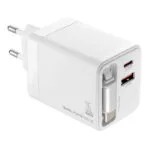 Troika Φορτιστής Χωρίς Καλώδιο GaN με Θύρα USB-A και Θύρα USB-C 35W Power Delivery Λευκός (Power Pull 35)