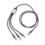 Troika Regular USB to Lightning / Type-C / micro USB Cable Μαύρο 1.2m