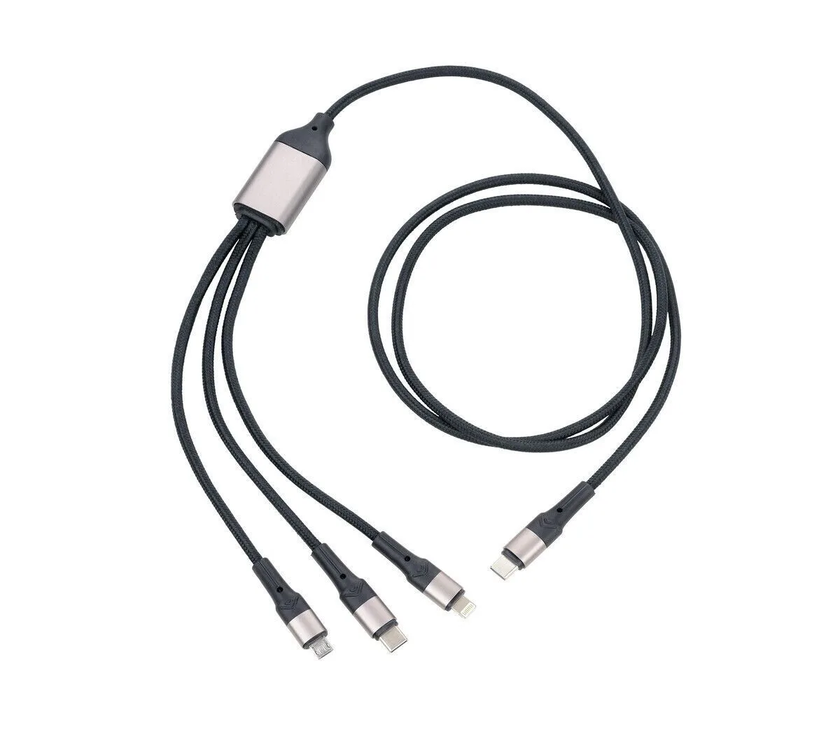 Troika Regular USB to Lightning / Type-C / micro USB Cable Μαύρο 1.2m Troika Regular USB to Lightning / Type-C / micro USB Cable Μαύρο 1.2m - Image 1