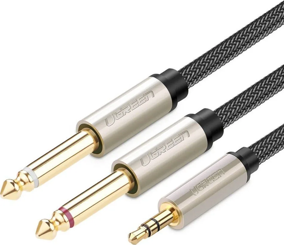 Ugreen AV126 Cable 2x 6.3mm male - 3.5mm male 1m Γκρι (10613) Ugreen AV126 Cable 2x 6.3mm male - 3.5mm male 1m Γκρι (10613) - Image 1