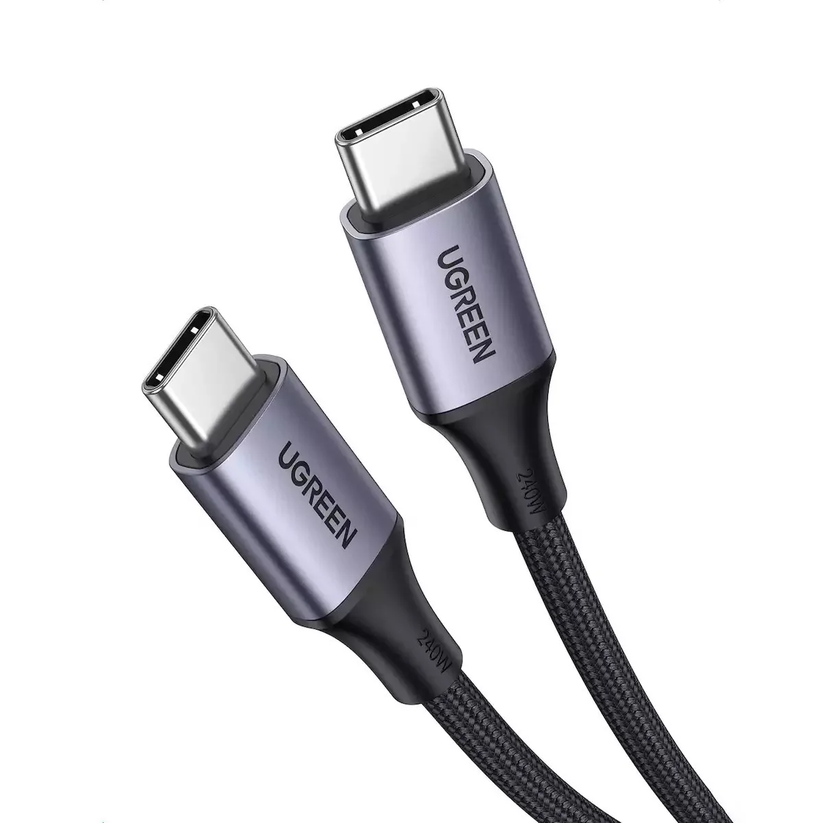 Ugreen Braided USB 2.0 Cable USB-C male - USB-C 240W PD Γκρι 1m 15311 Ugreen Braided USB 2.0 Cable USB-C male - USB-C 240W PD Γκρι 1m 15311 - Image 1