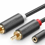 Ugreen Καλώδιο Ήχου 3.5mm female - RCA male Γκρι 0.25m με Επίχρυσους Ακροδέκτες 10561