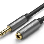 Ugreen Καλώδιο Ήχου 3.5mm male - 3.5mm female Ασημί 1m με Επίχρυσους Ακροδέκτες 10592