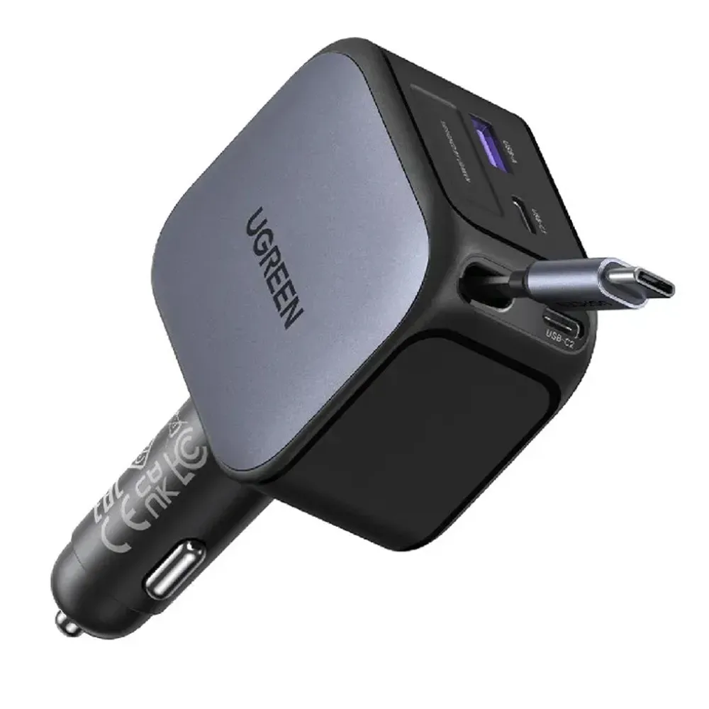 Ugreen EC604 Φορτιστής Αυτοκινήτου 145W 3A Γρήγορης Φόρτισης με Θύρες: 1xUSB 1xType-C μαζί με Καλώδιο Ενσωματωμένο Γκρι Χρώμα 55910B Ugreen EC604 Φορτιστής Αυτοκινήτου 145W 3A Γρήγορης Φόρτισης με Θύρες: 1xUSB 1xType-C μαζί με Καλώδιο Ενσωματωμένο Γκρι Χρώμα 55910B - Image 1