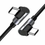 Ugreen Elbow US323 Angle (90°) / Braided USB 2.0 Cable USB-C male - USB-C 60W Γκρι 1m 70529