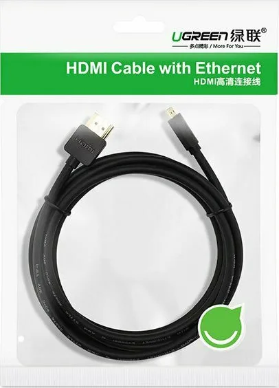 Ugreen HD127 HDMI 2.0 Premium High Speed 4K 60Hz HDR Cable HDMI male - micro HDMI male 1.5m Μαύρο 30102 Ugreen HD127 HDMI 2.0 Premium High Speed 4K 60Hz HDR Cable HDMI male - micro HDMI male 1.5m Μαύρο 30102 - Image 1
