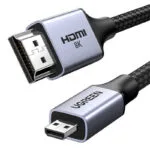 Ugreen HD164 HDMI 2.1 Ultra High Speed 48Gbps 4K 120Hz HDR VRR Braided Cable HDMI male - micro HDMI male 1m Μαύρο 15516
