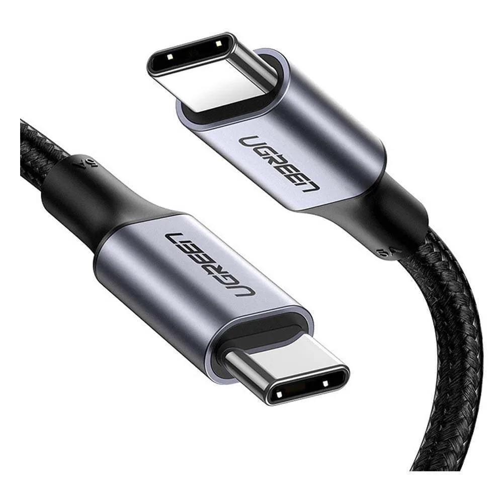 Ugreen US316 Braided USB 2.0 Cable USB-C male - USB-C 100W PD Μαύρο 2m Ugreen US316 Braided USB 2.0 Cable USB-C male - USB-C 100W PD Μαύρο 2m - Image 1