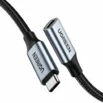 Ugreen US372 Braided USB 3.1 Video Cable USB-C male - USB-C female 100W Μαύρο 0.5m 80810