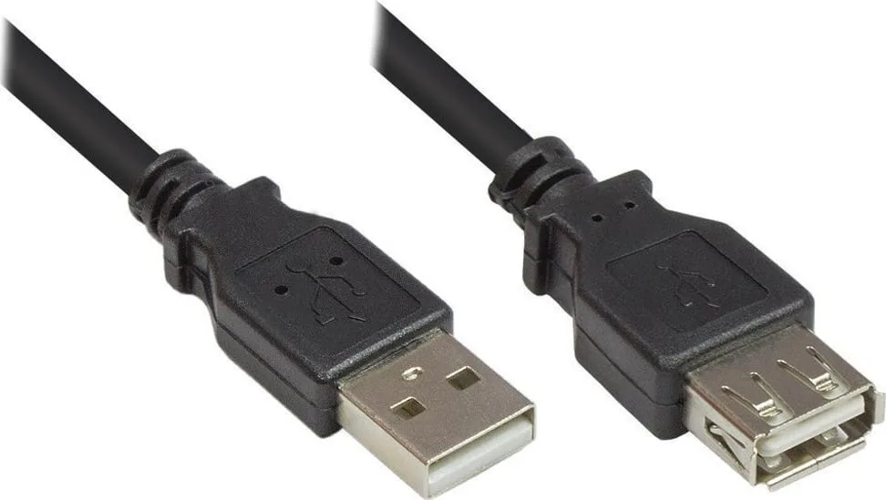 USB 2.0 Cable USB-A male - USB-A male Μαύρο 3m USB 2.0 Cable USB-A male - USB-A male Μαύρο 3m - Image 1