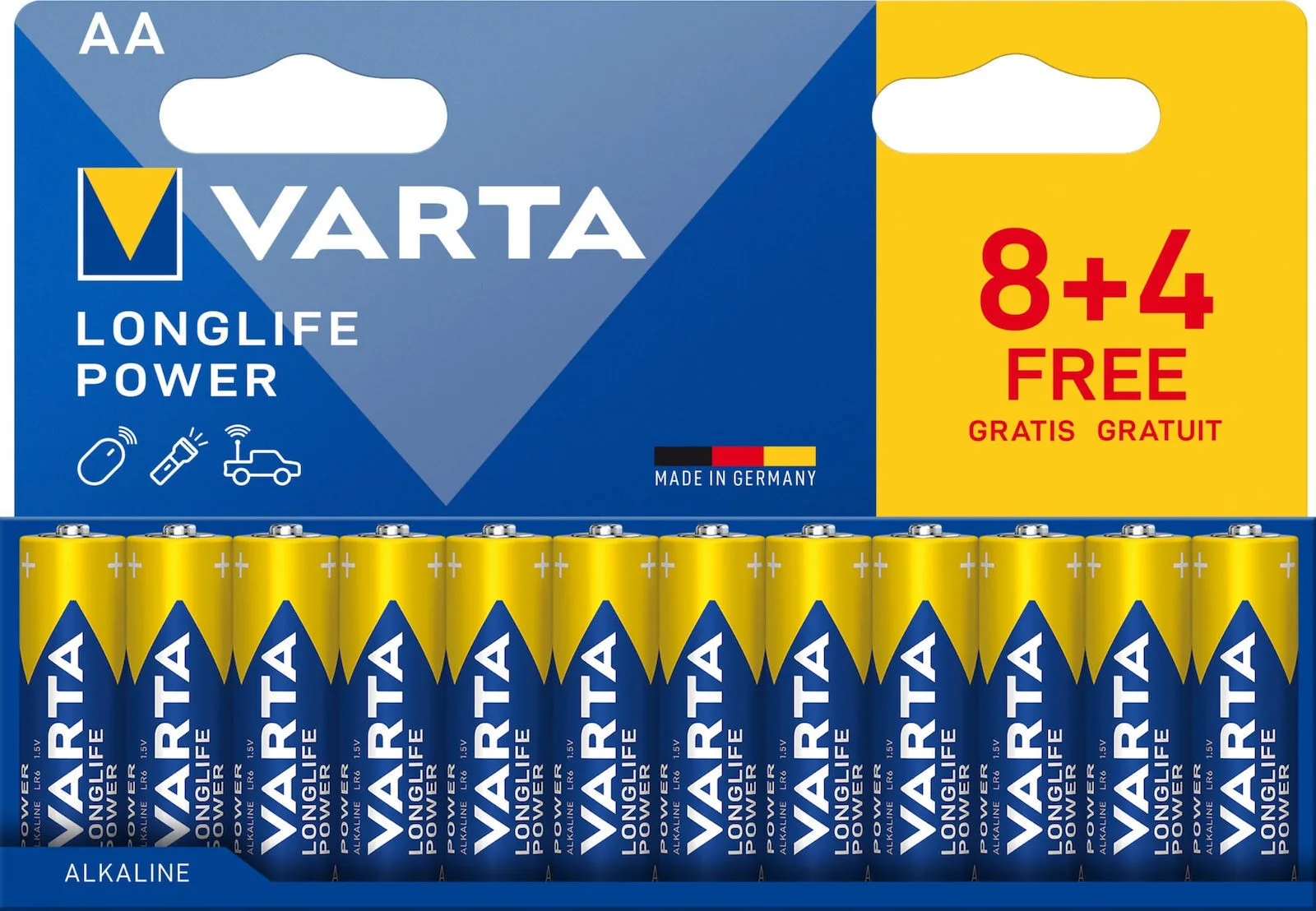 Varta Longlife Power Αλκαλικές Μπαταρίες AA 1.5V 12τμχ Varta Longlife Power Αλκαλικές Μπαταρίες AA 1.5V 12τμχ - Image 1