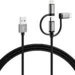 Varta Regular USB to Lightning / Type-C / micro USB Cable Μαύρο 2m