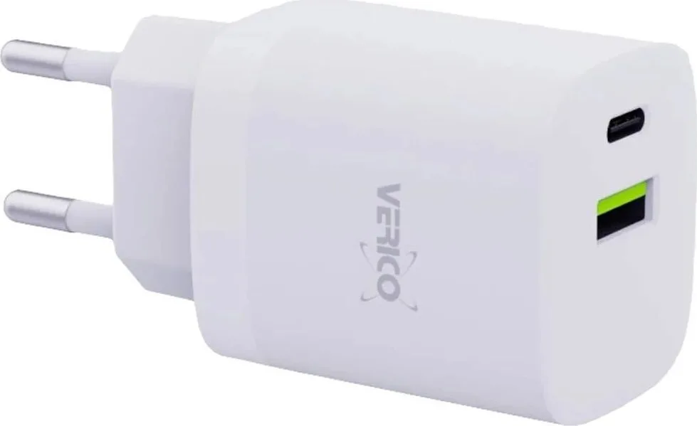 Verico Φορτιστής Χωρίς Καλώδιο GaN με Θύρα USB-A και Θύρα USB-C 30W Power Delivery Λευκός Verico Φορτιστής Χωρίς Καλώδιο GaN με Θύρα USB-A και Θύρα USB-C 30W Power Delivery Λευκός - Image 1