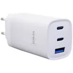 Verico Φορτιστής Χωρίς Καλώδιο GaN με Θύρα USB-A και 2 Θύρες USB-C 65W Power Delivery Λευκός (4OJ-AAFWE1-N1)